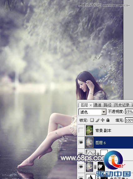 Photoshop调出河边女孩暗色紫色效果,PS教程,思缘教程网