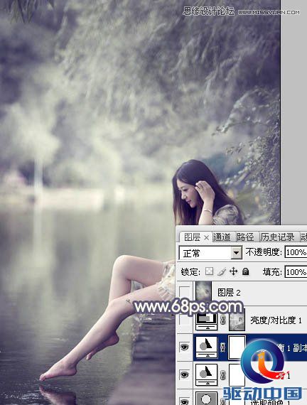 Photoshop调出河边女孩暗色紫色效果,PS教程,思缘教程网