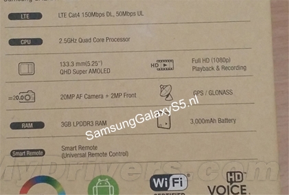 超赞!三星新旗舰Galaxy S5配置一览