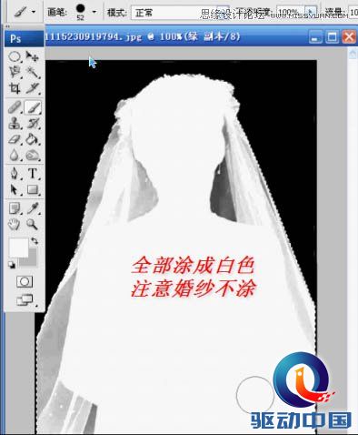 Photoshop使用通道抠出透明婚纱的新娘,PS教程,思缘教程网