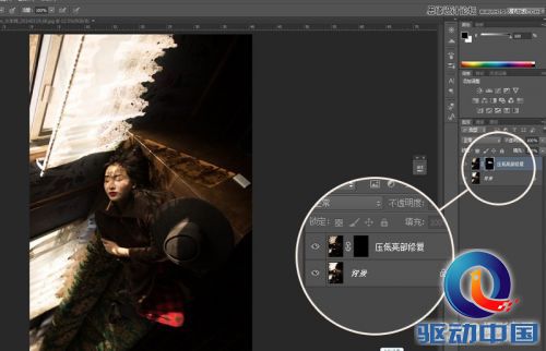 Photoshop调出室内美女浓郁的复古色调,PS教程,思缘教程网