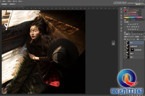 Photoshop调出室内美女浓郁的复古色调,PS教程,思缘教程网