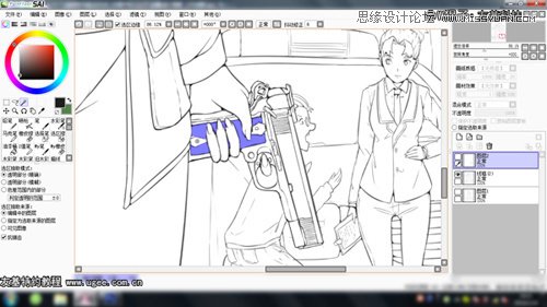 Photoshop绘制科幻风格的美女特警海报,PS教程,思缘教程网