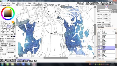 Photoshop绘制科幻风格的美女特警海报,PS教程,思缘教程网