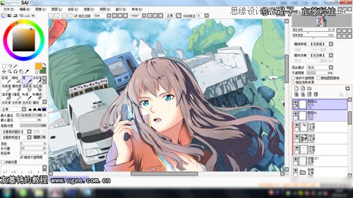 Photoshop绘制科幻风格的美女特警海报,PS教程,思缘教程网