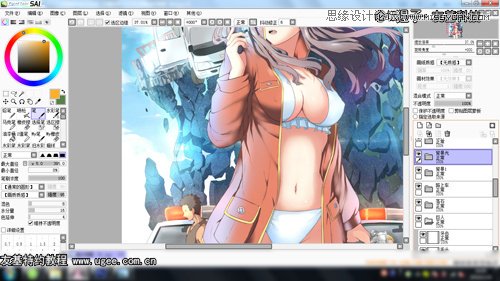 Photoshop绘制科幻风格的美女特警海报,PS教程,思缘教程网