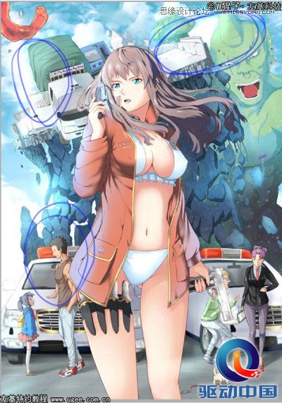 Photoshop绘制科幻风格的美女特警海报,PS教程,思缘教程网