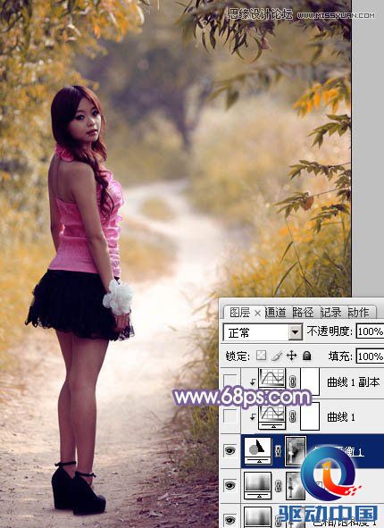 Photoshop调出路边美女梦幻紫色效果,PS教程,思缘教程网