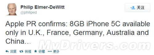 中国真荣幸:iPhone 5C 8GB是个限量版呢