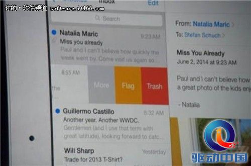 图：iOS8的邮件功能