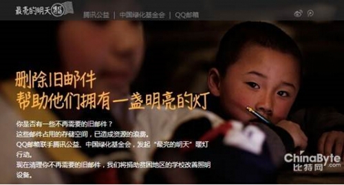 QQ邮箱联手腾讯公益发起暖灯行动 删除旧邮件