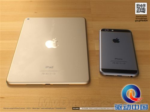 同样设计的iPad mini 3/iPhone 6:漂亮