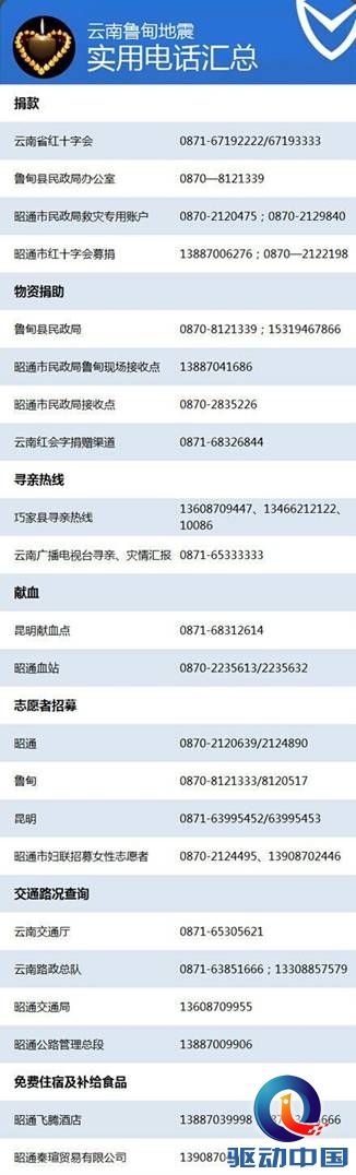 腾讯手机管家 云南鲁甸地震