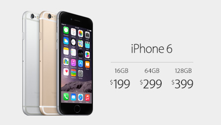 附带两年合约的 iPhone 6 在美国以 199 美元起售。