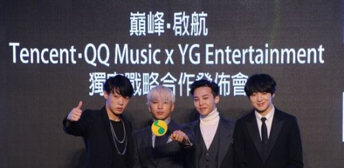 腾讯QQ音乐与YG独家战略合作