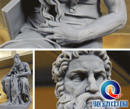 精确性空前 3D打印复制米开朗基罗雕像