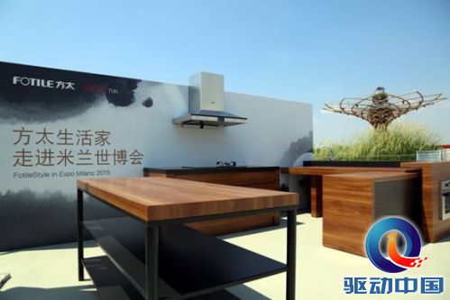 说明: 现场产品展示与米兰世博生命之树.JPG