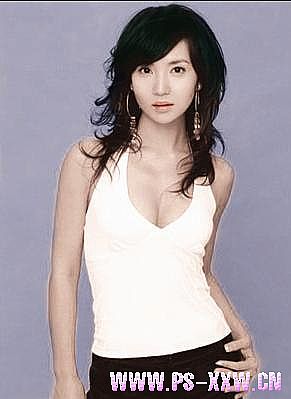 给黑白美女照片添加颜色