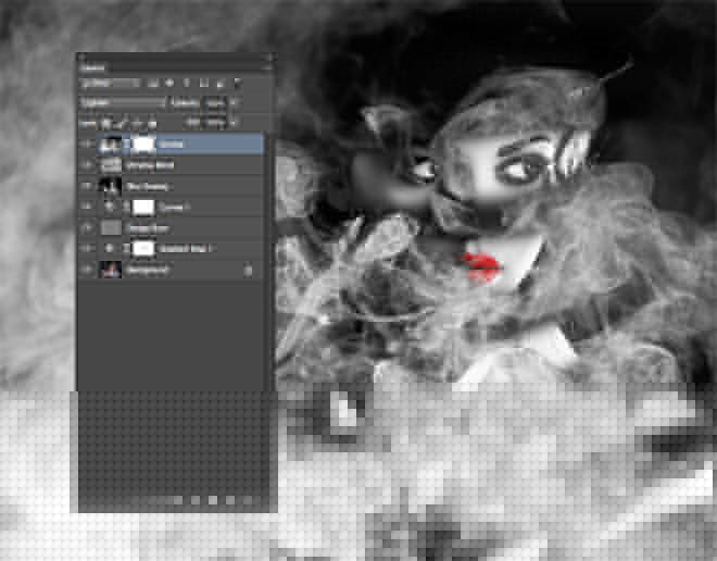 调出黑白惊悚超酷女枪手图片的PS教程