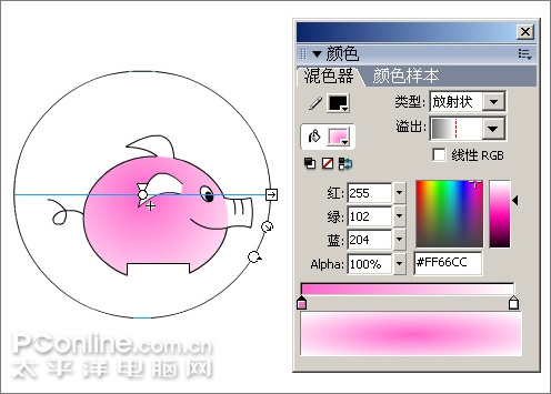 Flash制作可爱的“亲嘴猪”动画