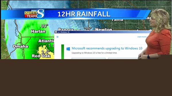 尴尬!正直播天气预报 Windows 10升级突然蹦出