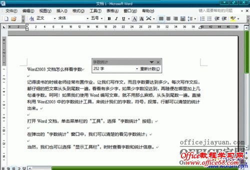 Word2003文档怎么样看字数