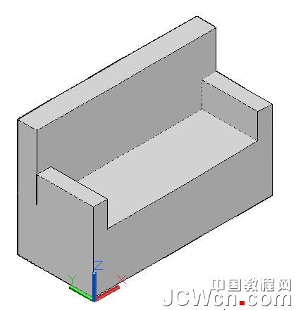 AutoCAD运用长方体网格拉伸制作双人和多人沙发