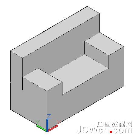 AutoCAD运用长方体网格拉伸制作双人和多人沙发