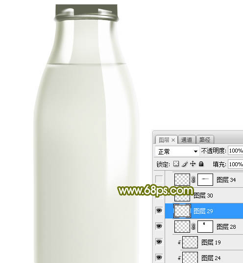 制作一个精致牛奶玻璃瓶的PS实例教程