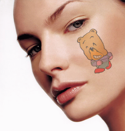 给美女脸部纹身的照片合成教程