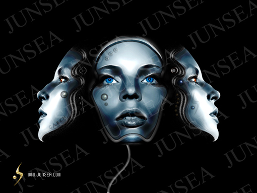 合成机械美女头像的PS实例教程