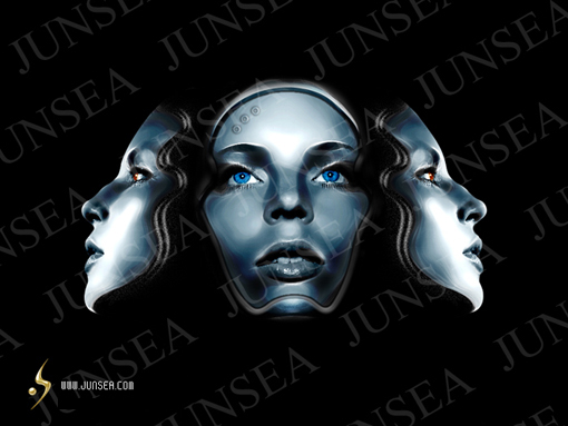 合成机械美女头像的PS实例教程