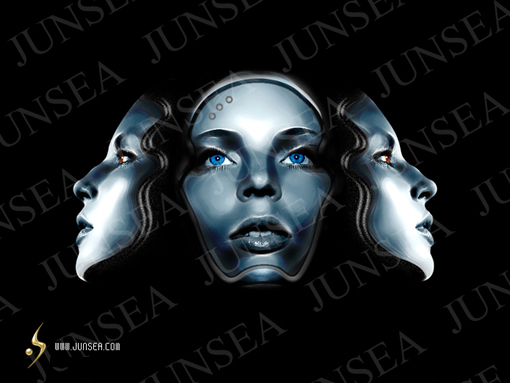 合成机械美女头像的PS实例教程