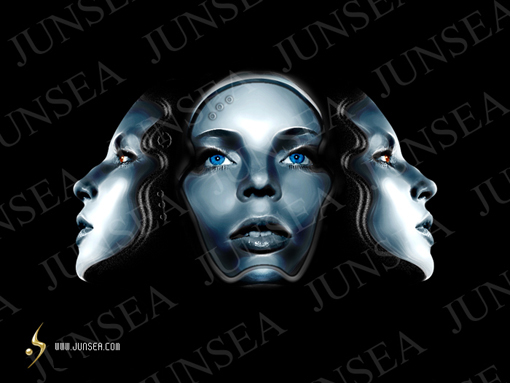 合成机械美女头像的PS实例教程