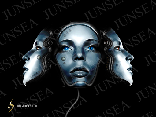 合成机械美女头像的PS实例教程