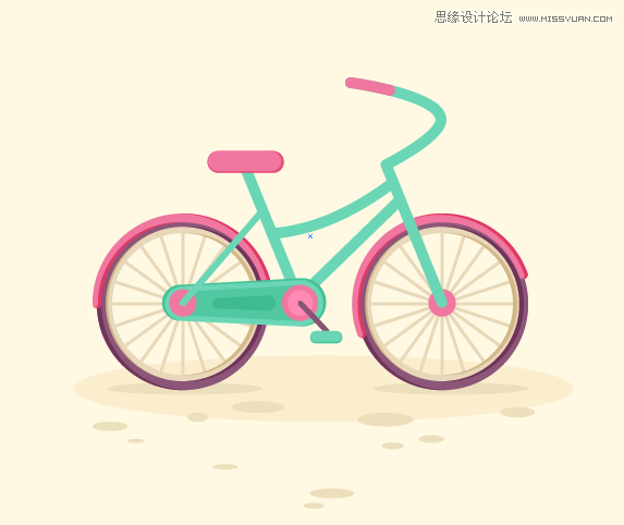 Illustrator绘制矢量风格的自行车效果图,PS教程,思缘教程网