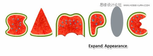 Illustrator绘制清凉可口的西瓜艺术字教程,PS教程,思缘教程网