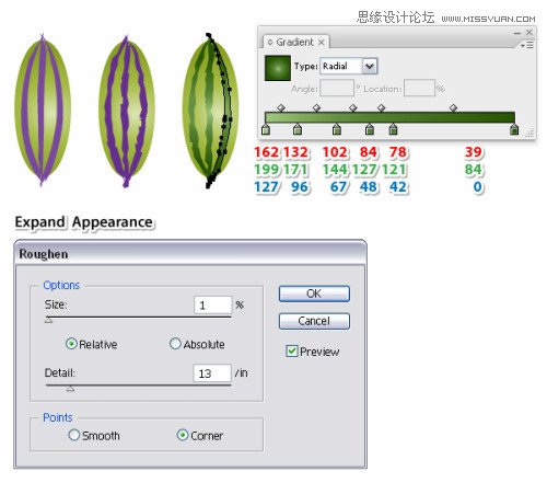 Illustrator绘制清凉可口的西瓜艺术字教程,PS教程,思缘教程网