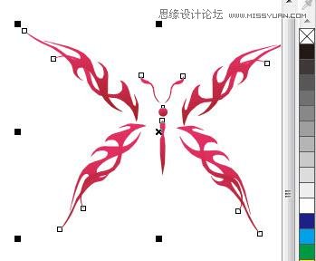 CorelDraw绘制时尚的蝴蝶花纹图案教程,PS教程,思缘教程网