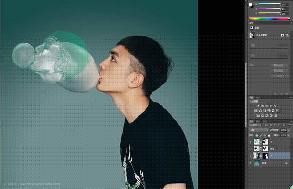 用PS制作个性创意的泡泡头像图片效果