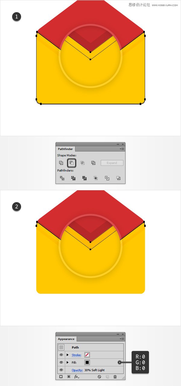 Illustrator绘制立体风格的红色信封图标,PS教程,思缘教程网