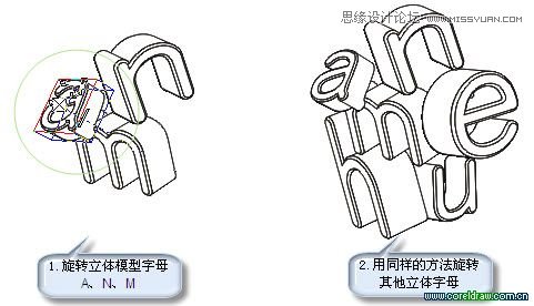 CorelDraw制作花纹立体字实例教程,PS教程,思缘教程网