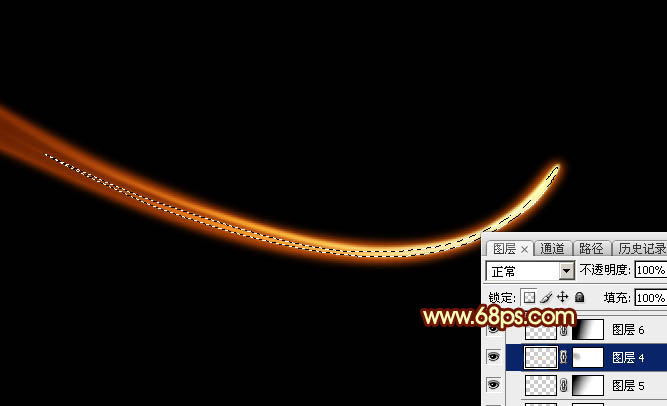 制作漂亮红色动感光束图案的PS教程