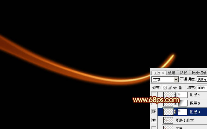 制作漂亮红色动感光束图案的PS教程