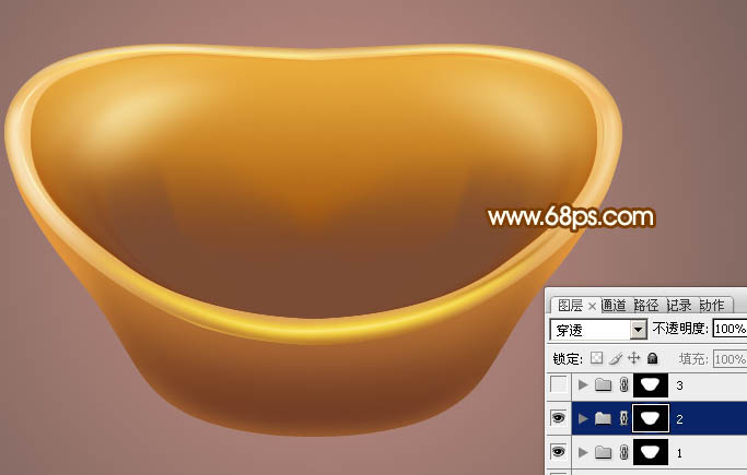 制作逼真漂亮金元宝图片的PS教程