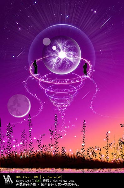 PS滤镜制作超炫紫色魔幻水晶球