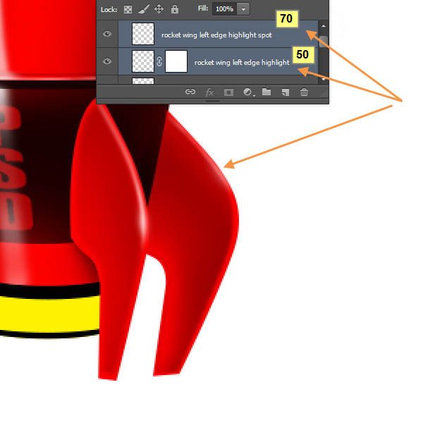 制作精致红色卡通小火箭图片的PS教程