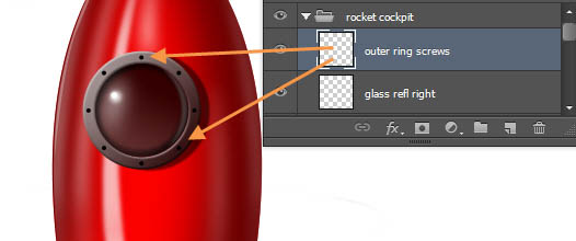 制作精致红色卡通小火箭图片的PS教程