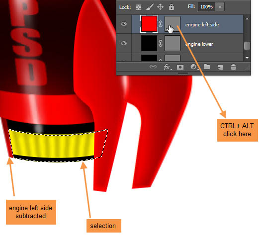 制作精致红色卡通小火箭图片的PS教程