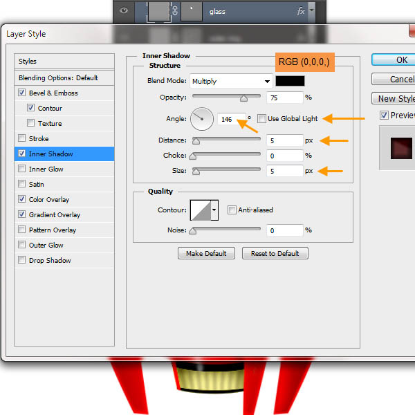 制作精致红色卡通小火箭图片的PS教程